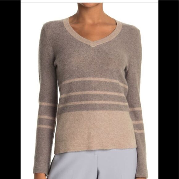 Griffen 100% cashmere v neck  soft sweater size L, NWT - Picture 1 of 6